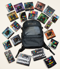 uni® POSCA® Exclusive Artist Backpack including 212 Count Assorted POSCA Items