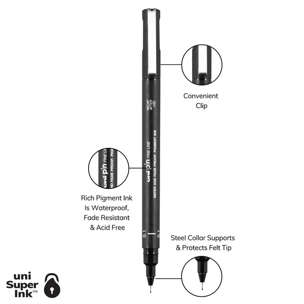 Pin Fine Line Drawing Pens | 0.1mm | uni-ball