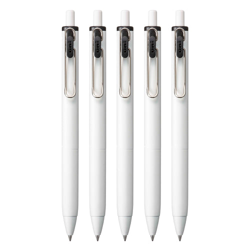 uniball™ one Retractable Gel Pens, Medium Point (0.7mm), Black Ink, 5 Pack