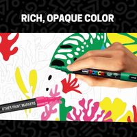 POSCA® PC-3M Water-Based Paint Markers, Fine Reversible Tip (0.9–1.3 mm), 8 Count Assorted Colors