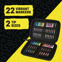 POSCA® 22 Count Paint Marker Kit, Featuring 3M & 5M Tip Sizes, 70692, tip size and colors