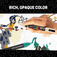 POSCA® PC-5BR Water-Based Paint Markers, Reversible Brush Tip (1.0–4.0 mm), 8 Count Assorted Earth Tones, 354555000,in use image