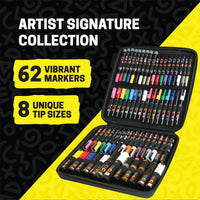 POSCA® Artist Signature 62 Count Kit, Featuring 8 Tip Sizes and Fan-Favorite Colors, 70693 artist collection