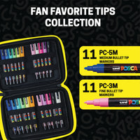 POSCA® 22 Count Paint Marker Kit, Featuring 3M & 5M Tip Sizes, 70692, tip size