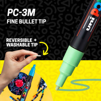 POSCA® PC-3M Water-Based Paint Markers, Fine Reversible Tip (0.9–1.3 mm), 24 Count Assorted Colors, B06ZYTZXG2, fine reversible tip