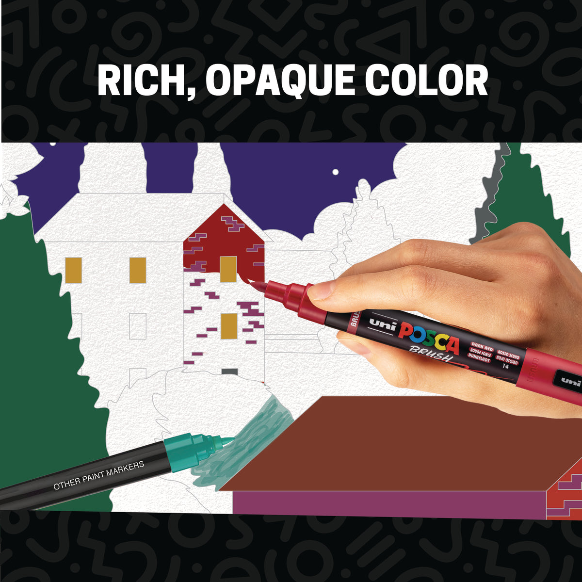 POSCA® 22 Count Holiday Color Paint Marker Kit, Featuring Brush & Bullet Tips, 71785, rich color