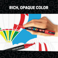 POSCA® 105 Count Paint Marker Ultimate Color Collection, Featuring 3M & 5M Markers, 70788, rich, opaque color