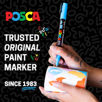 POSCA® PC-3M Water-Based Paint Markers, Fine Reversible Tip (0.9–1.3 mm), 8 Count Assorted Colors