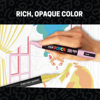 POSCA® 22 Count Paint Marker Kit, Featuring 3M & 5M Tip Sizes, 70692, rich, opaque color