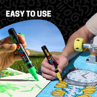 POSCA® PC-5BR Water-Based Paint Markers, Reversible Brush Tip (1.0–4.0 mm), 8 Count Assorted Earth Tones, 354555000, easy to use image
