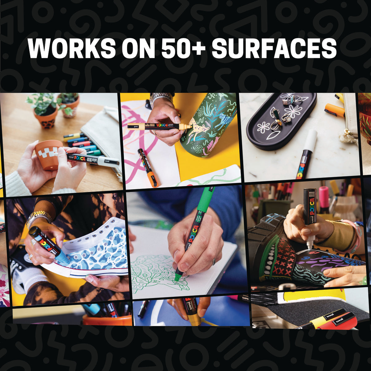 POSCA® Artist Signature 62 Count Kit, Featuring 8 Tip Sizes and Fan-Favorite Colors, 70693 50 surfaces