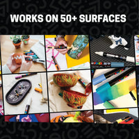 POSCA® 105 Count Paint Marker Ultimate Color Collection, Featuring 3M & 5M Markers, 70788, works on 50 surfaces