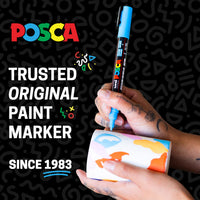 POSCA® PC-5BR Water-Based Paint Markers, Reversible Brush Tip (1.0–4.0 mm), 8 Count Assorted Earth Tones, 354555000, trusted original marker