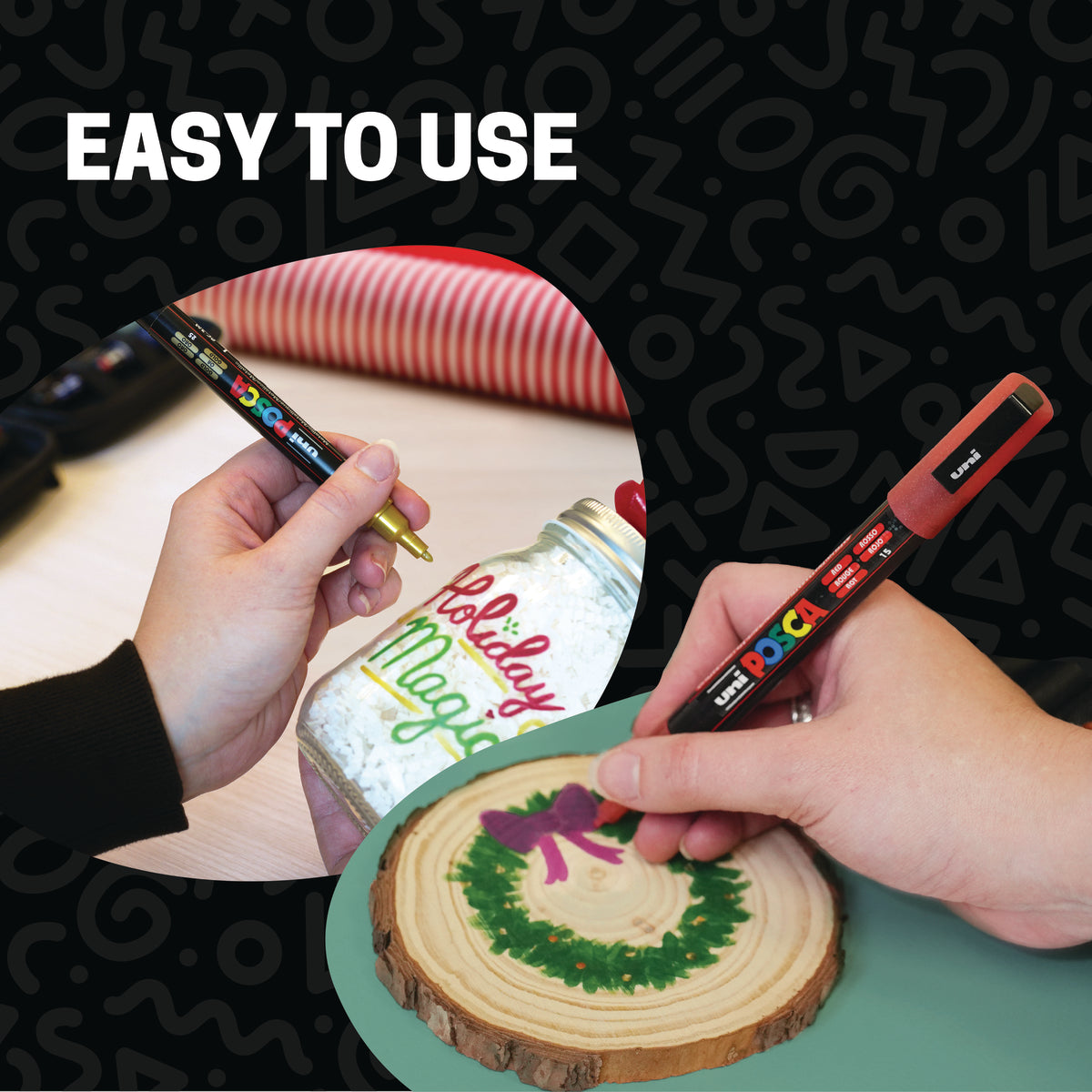 POSCA® 22 Count Holiday Color Paint Marker Kit, Featuring Brush & Bullet Tips, 71785, easy to use
