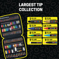 POSCA® Artist Signature 62 Count Kit, Featuring 8 Tip Sizes and Fan-Favorite Colors, 70693 largest tip collection