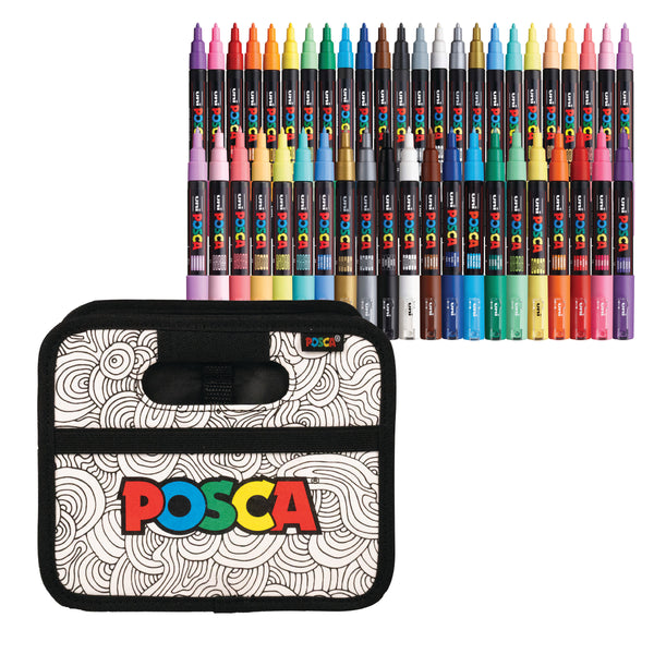 POSCA® 40 Count Paint-It-Yourself Marker Kit, Featuring 1M & 3M Tip Sizes