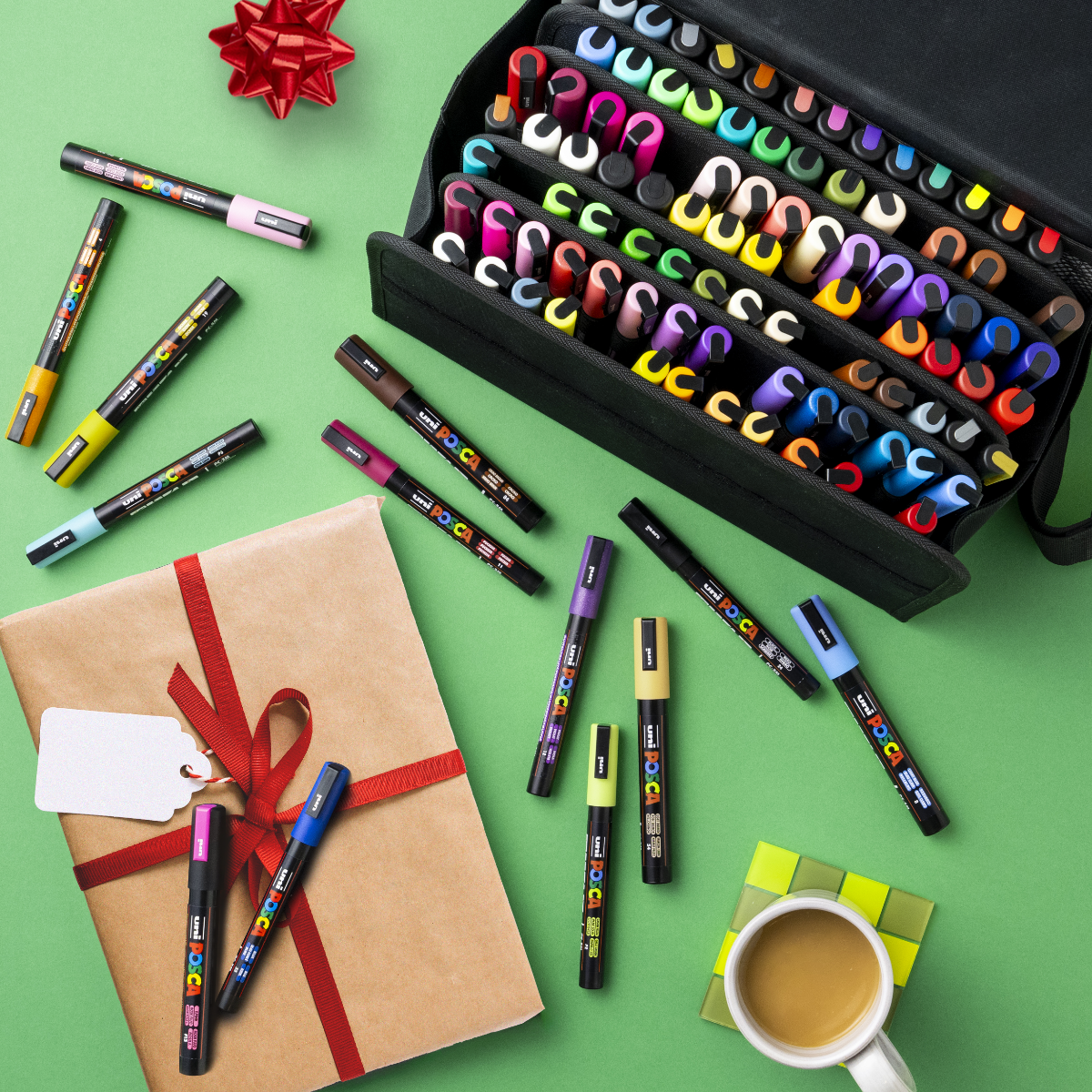 uni® POSCA® Exclusive Special Edition Set, 105 Count Kit including 3M & 5M Colors, with notebook, 70788