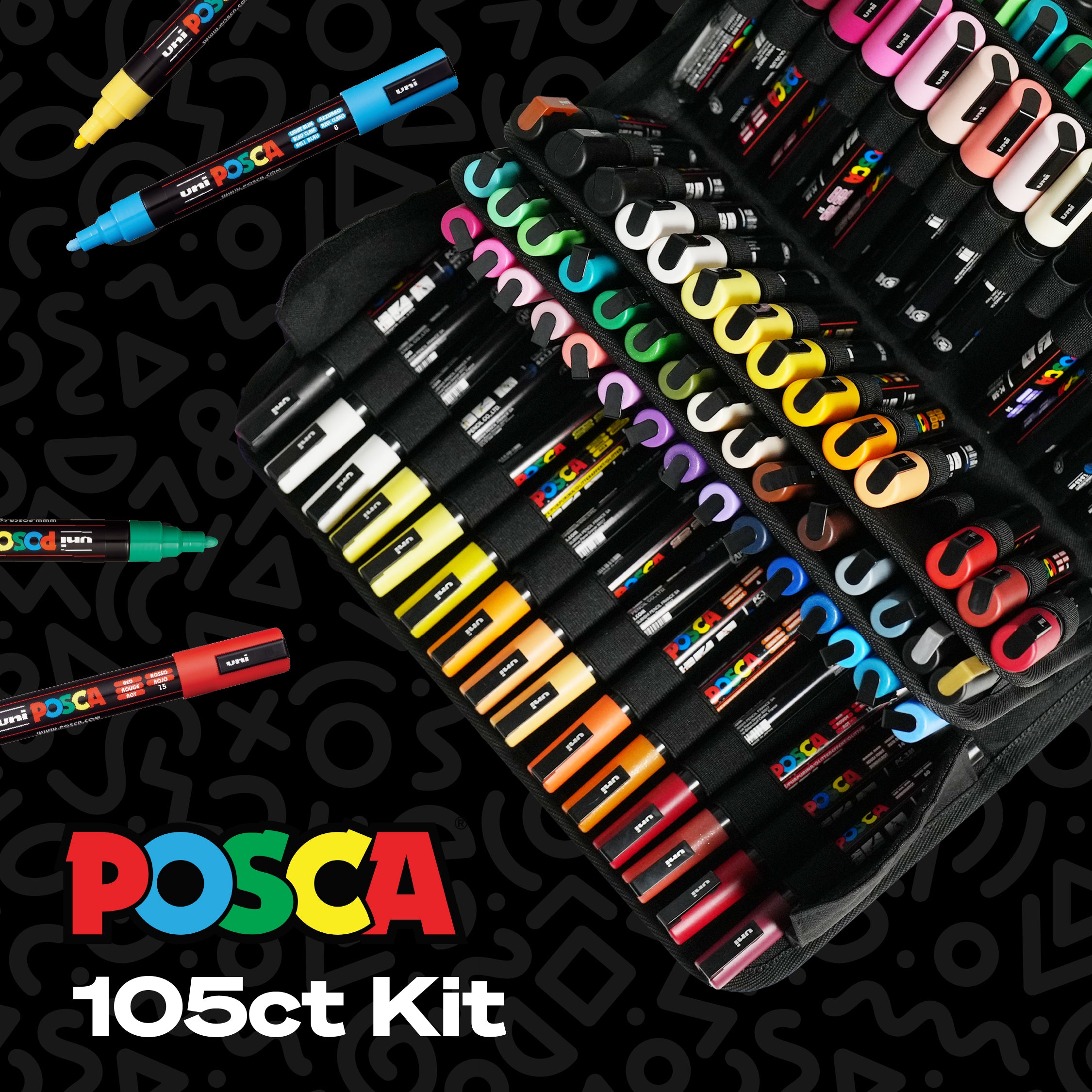 POSCA® Ultimate Palette 105 Count Kit, Featuring 3M & 5M Tip Sizes and POSCA's Largest Color Collection