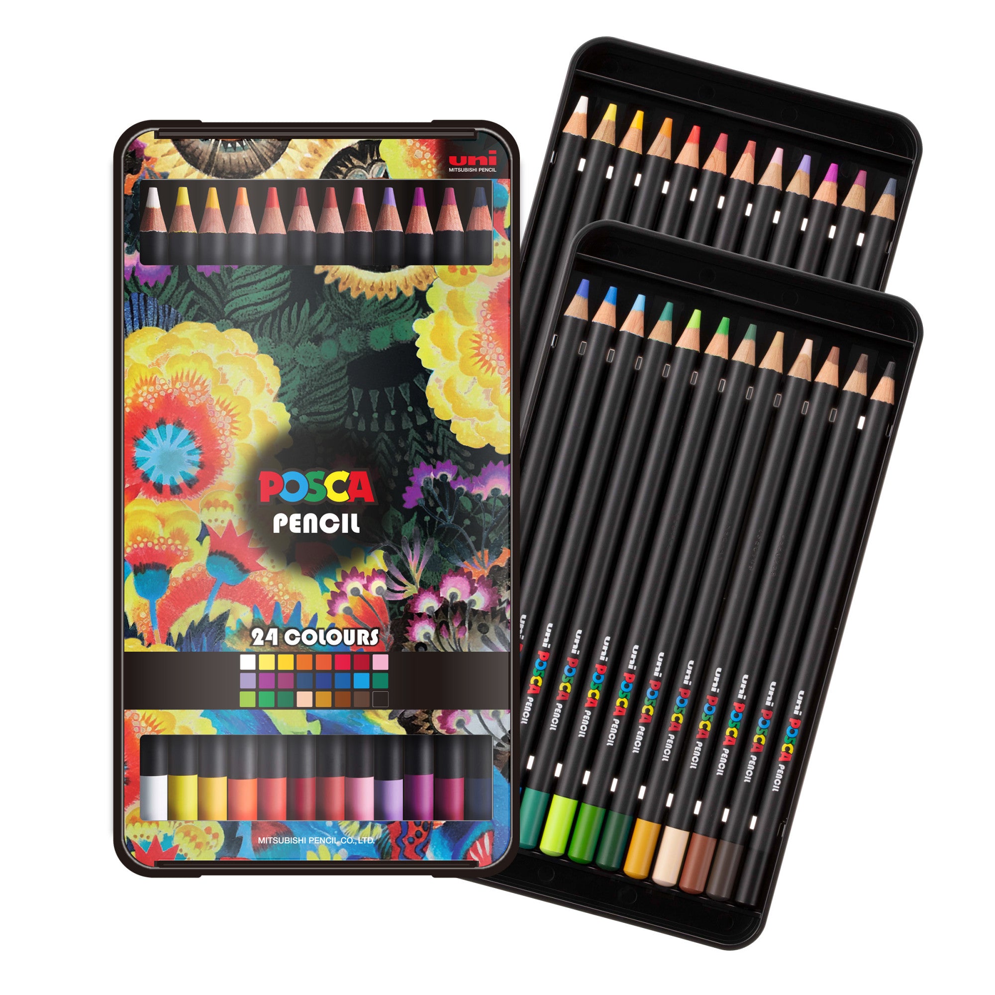 POSCA® Colored Pencils, 4.0mm Soft Core, Assorted Colors, 24 Count
