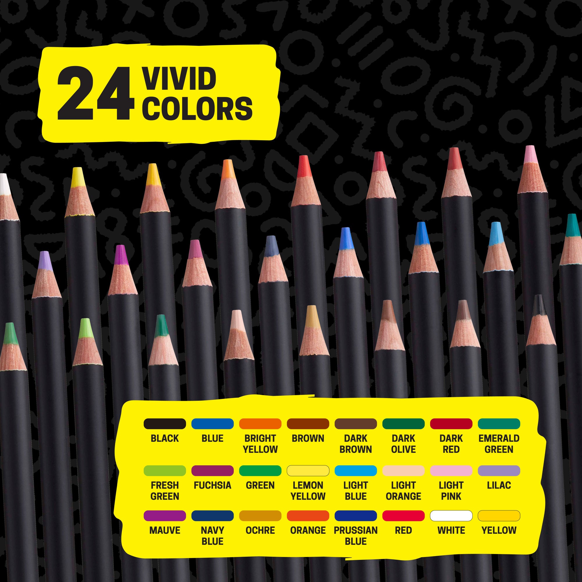 POSCA® Colored Pencils, 4.0mm Soft Core, Assorted Colors, 24 Count