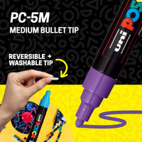 POSCA® PC-5M Water-Based Paint Markers, Medium Reversible Tip (1.8–2.5 mm), 8 Count Purple Shade Colors
