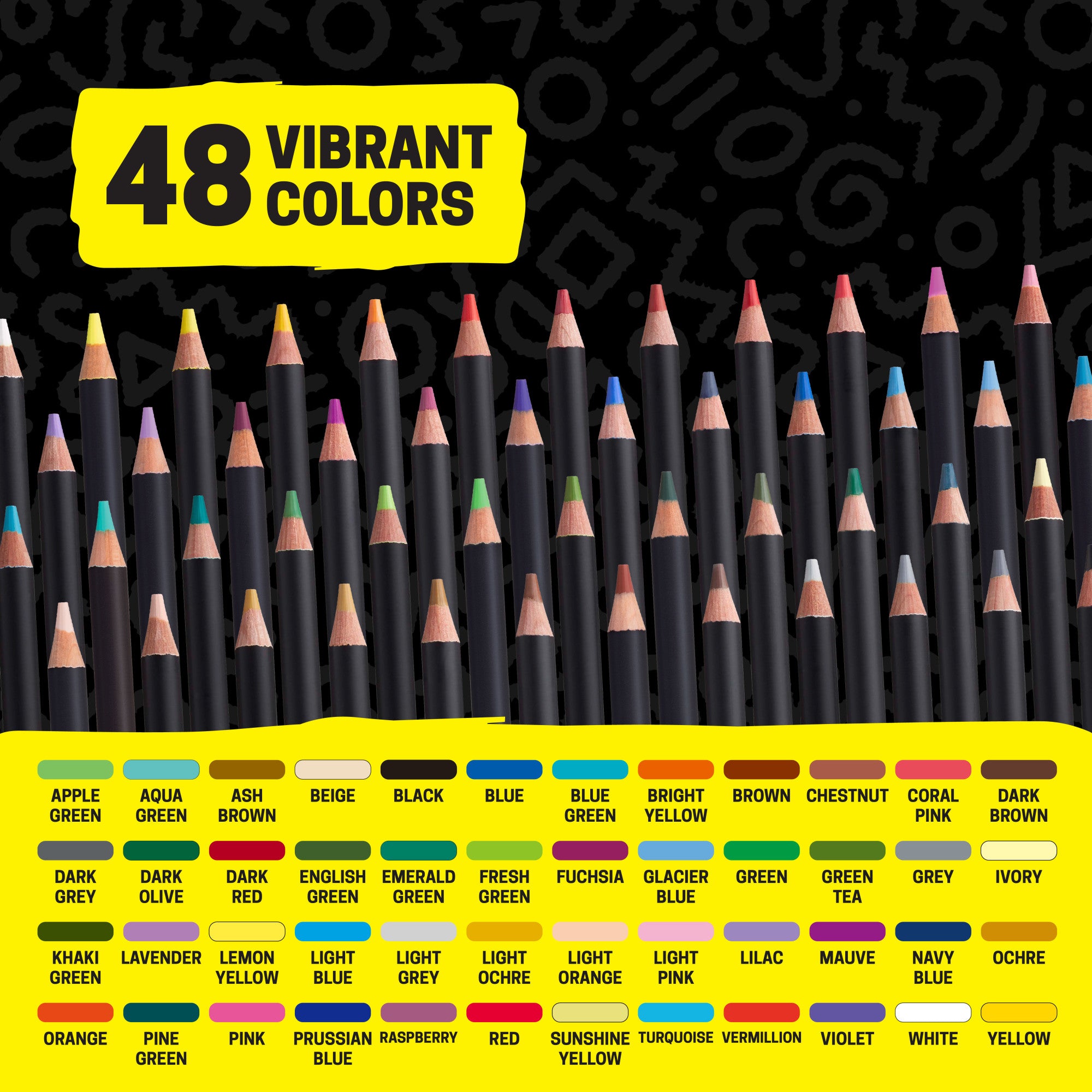 POSCA® Colored Pencils, 4.0mm Soft Core, Assorted Colors, 48 Count