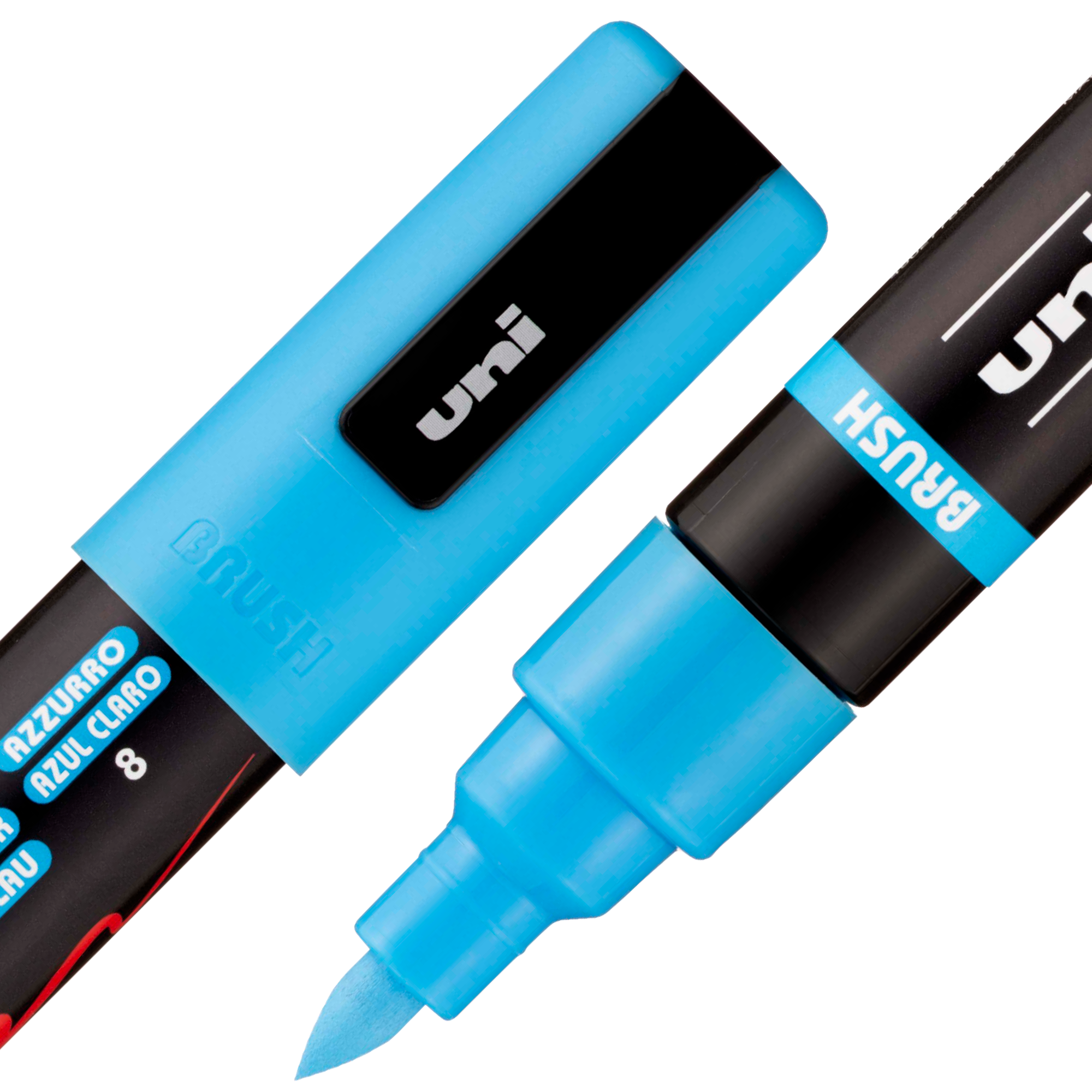 uni® POSCA® PC-5BR, Water-Based Brush Tip Paint Markers (8 Pack)