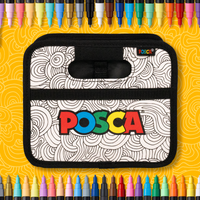 uni® POSCA® Exclusive Special Edition, 40 Count paint-it-yourself Caddy including 1M & 3M Colors