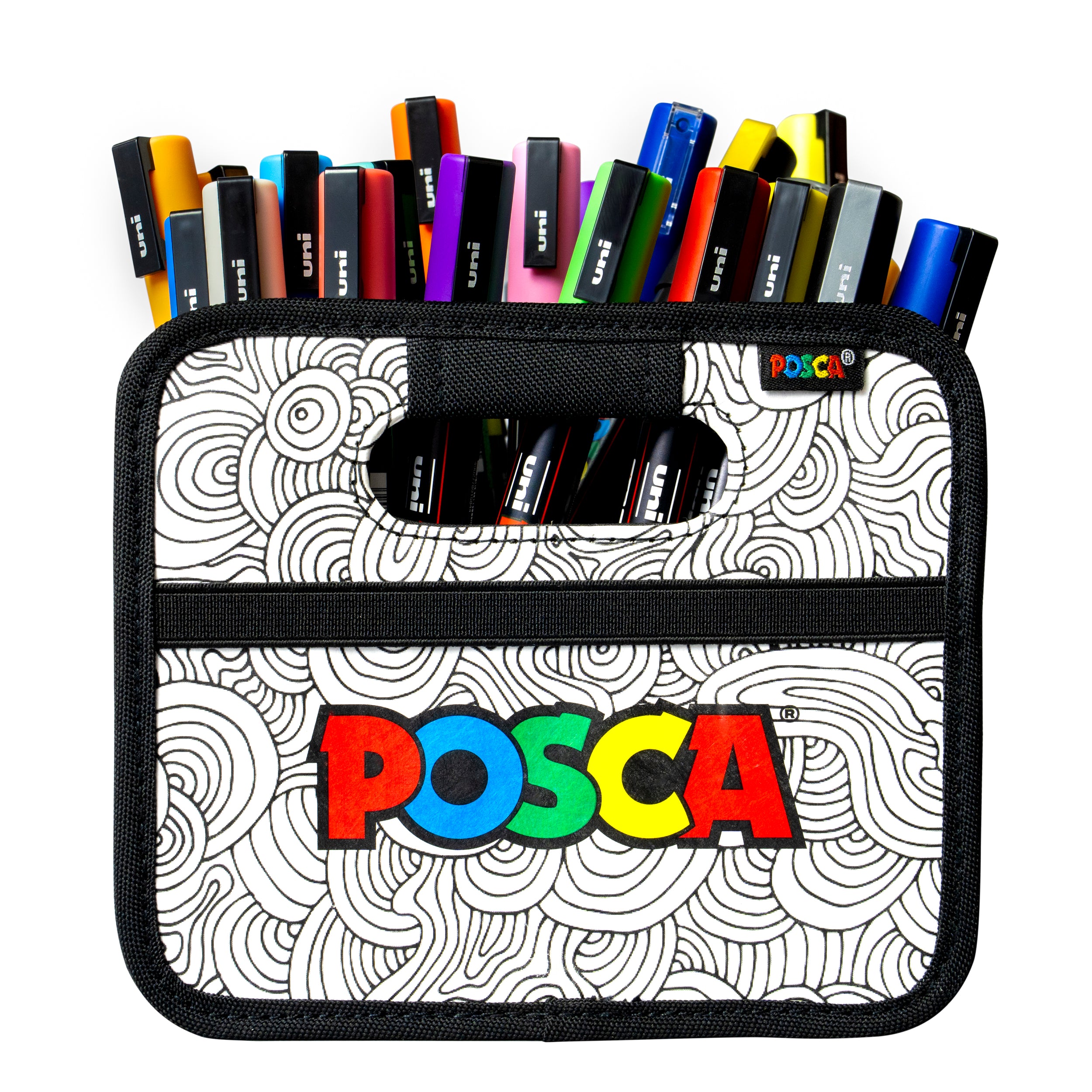 uni® POSCA® Exclusive Special Edition, 40 Count paint-it-yourself Caddy including 1M & 3M Colors
