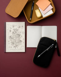 Hobonichi Plain Notebook (A6), Yamazakura, with Jetstream RT, Black 0.7 mm, Ballpoint Pen