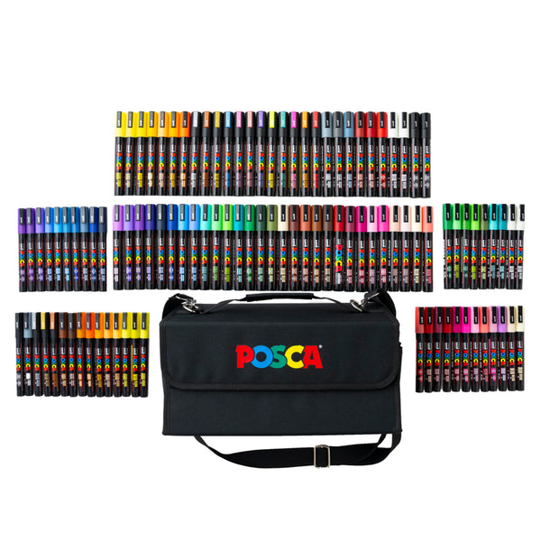 uni® POSCA® Exclusive Special Edition Set, 105 Count Kit including 3M & 5M Colors
