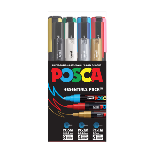 uni® POSCA® Essential Pack, PC-MIX A 16P, Water-Based Paint Markers (16 Pack)