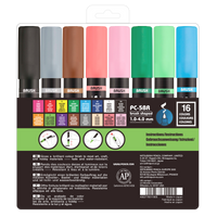 uni® POSCA® PC-5BR, Water-Based Paint Brush Tip Markers (16 Pack)