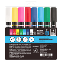 uni® POSCA® PC-5BR, Water-Based Brush Tip Paint Markers (8 Pack)