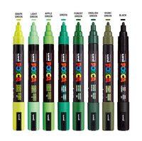 uni® POSCA® PC-5M, Green Shade Water-Based Paint Markers (8 Pack)