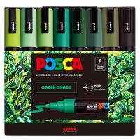 uni® POSCA® PC-5M, Green Shade Water-Based Paint Markers (8 Pack)