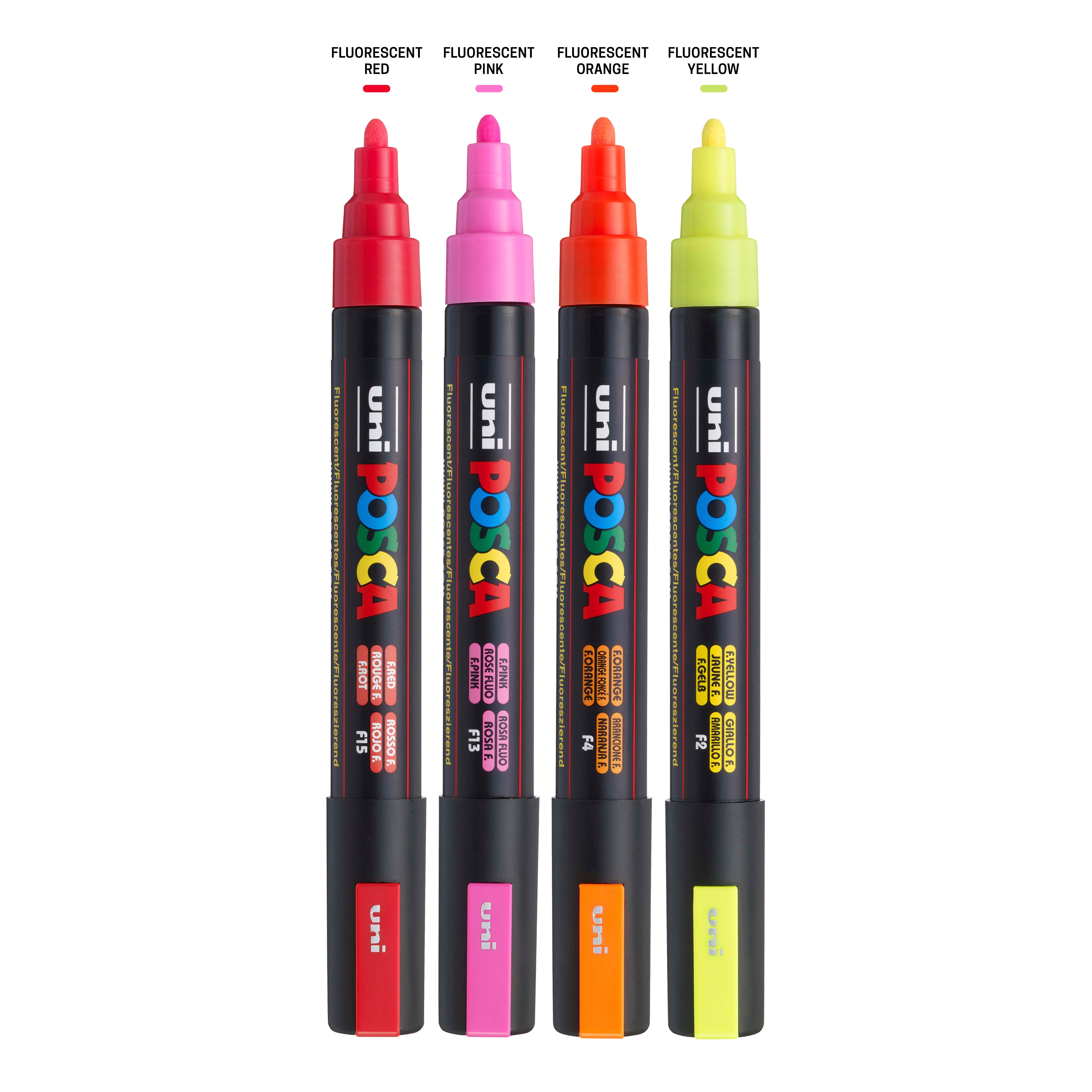 uni® POSCA® PC-5M, Neon Water-Based Paint Markers (4 Pack)