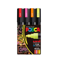 uni® POSCA® PC-5M, Neon Water-Based Paint Markers (4 Pack)