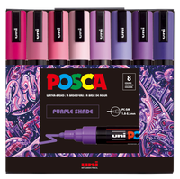uni® POSCA® PC-5M, Purple Shade Water-Based Paint Markers (8 Pack)