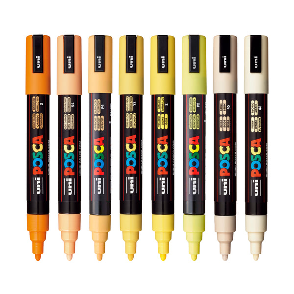 uni® POSCA® PC-5M, Yellow Shade Water-Based Paint Markers (8 Pack)