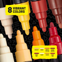 uni® POSCA® PC-5M, Warm Tones Water-Based Paint Markers (8 Pack)