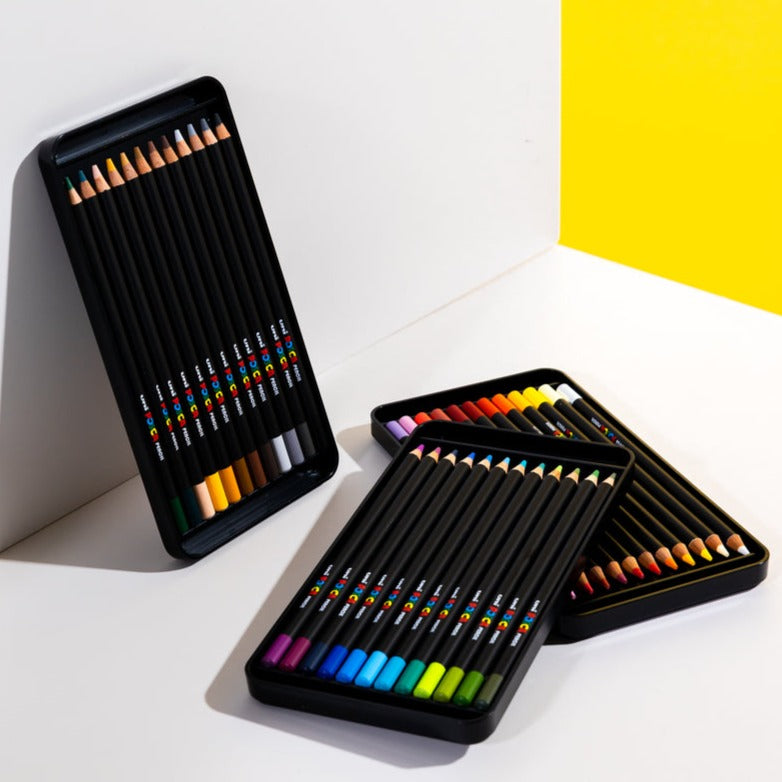 uni® POSCA Colored Pencils, 4.0mm Lead, Assorted Set, 36 Count