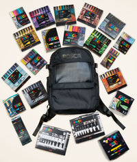 uni® POSCA® Exclusive Artist Backpack including 208 Count Assorted POSCA Items