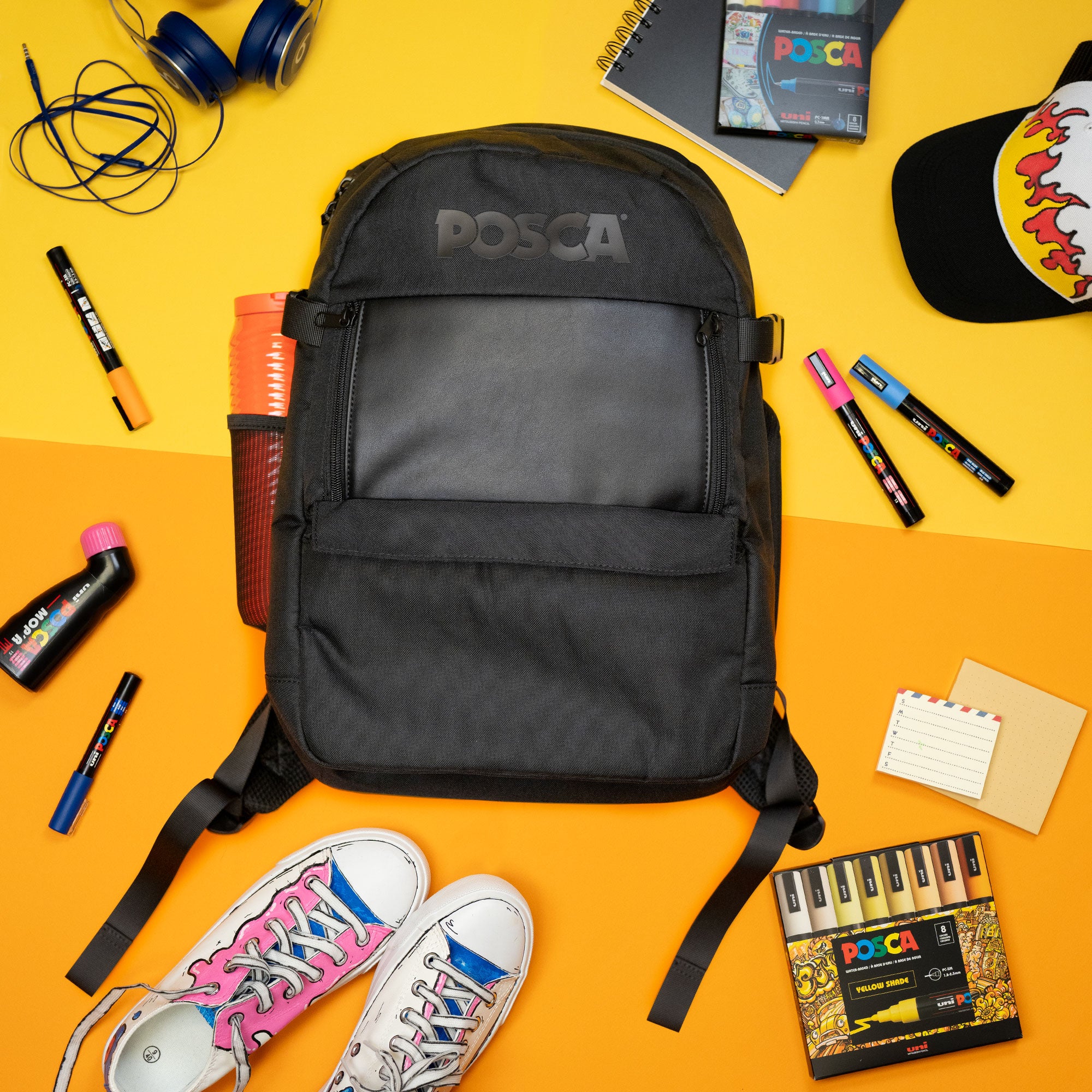 uni® POSCA® Exclusive Artist Backpack including 212 Count Assorted POSCA Items