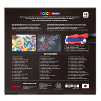 uni® POSCA Colored Pencils, 4.0mm Lead, Assorted Set, 48 Count