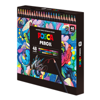 uni® POSCA Colored Pencils, 4.0mm Lead, Assorted Set, 48 Count
