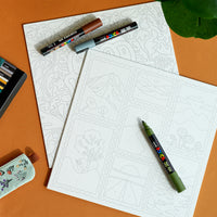 Coming Soon! uni® POSCA® Paint-By-Number Canvas Sets,  including 5M Markers