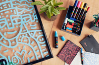 uni® POSCA® PC-5M Water-Based Paint Markers with Display Caddy