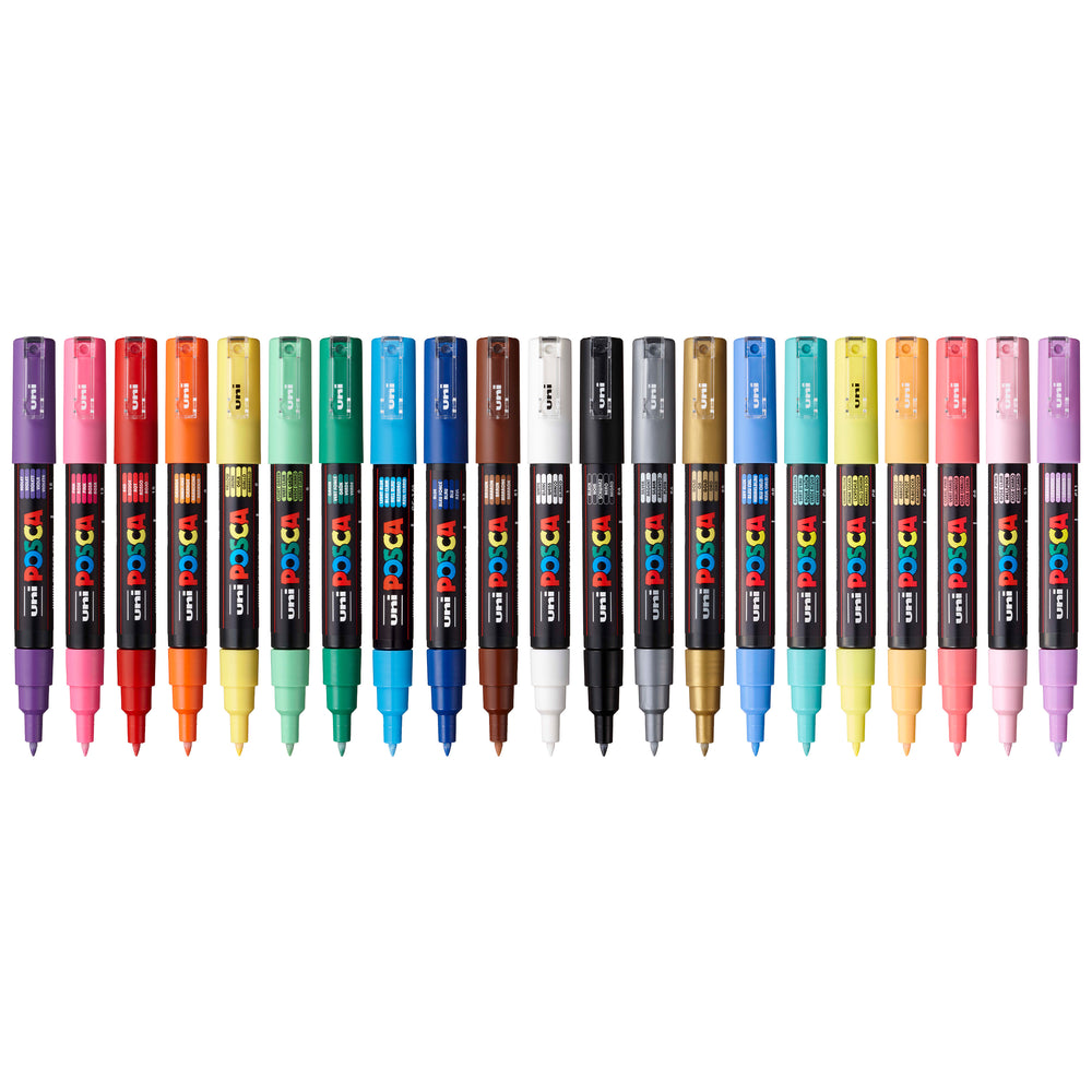 uni® POSCA® PC-1M, Water-Based Paint Markers (21 Pack)