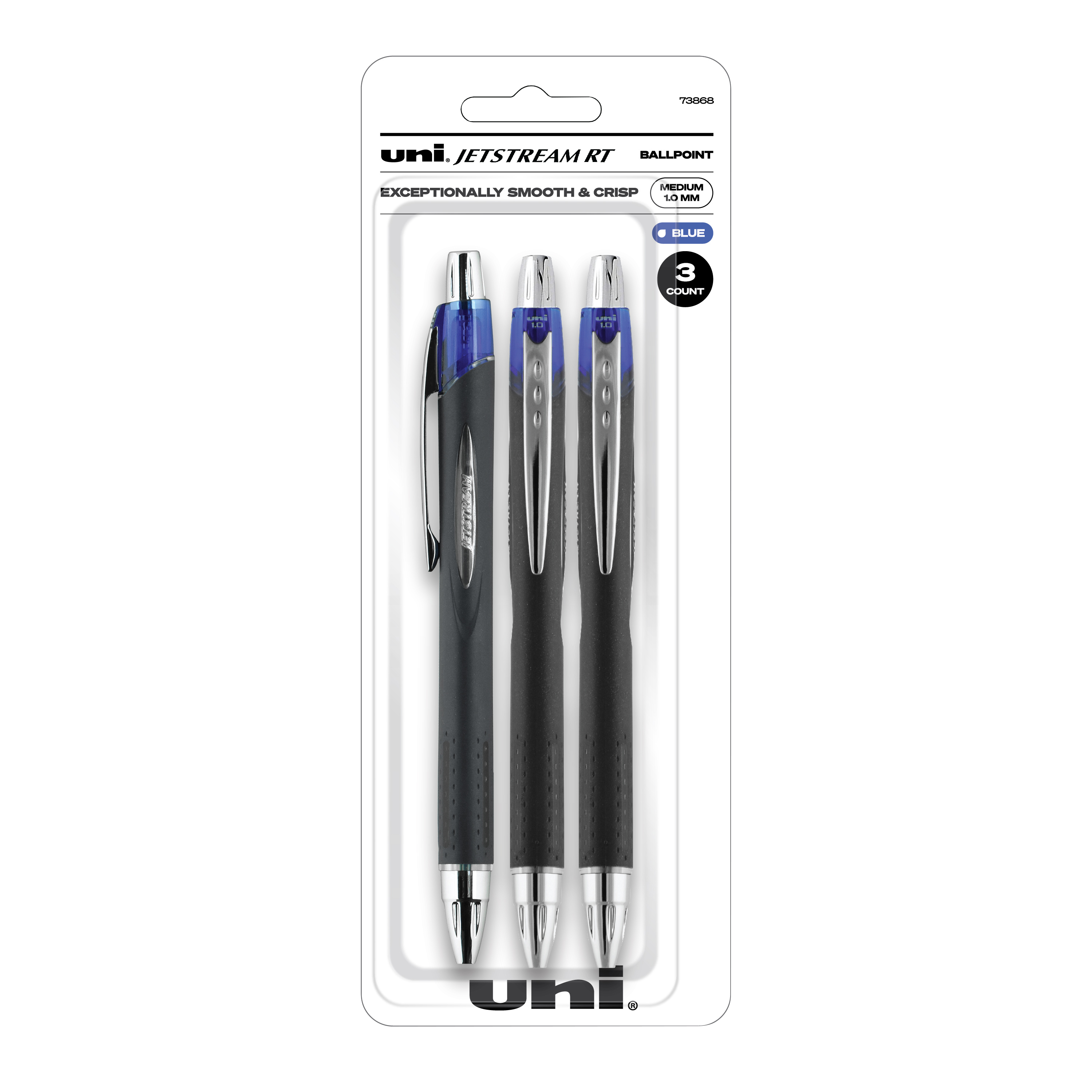 uniball™ Jetstream RT Ballpoint Pen, Medium Point (1.0mm), Blue, 3 Pack